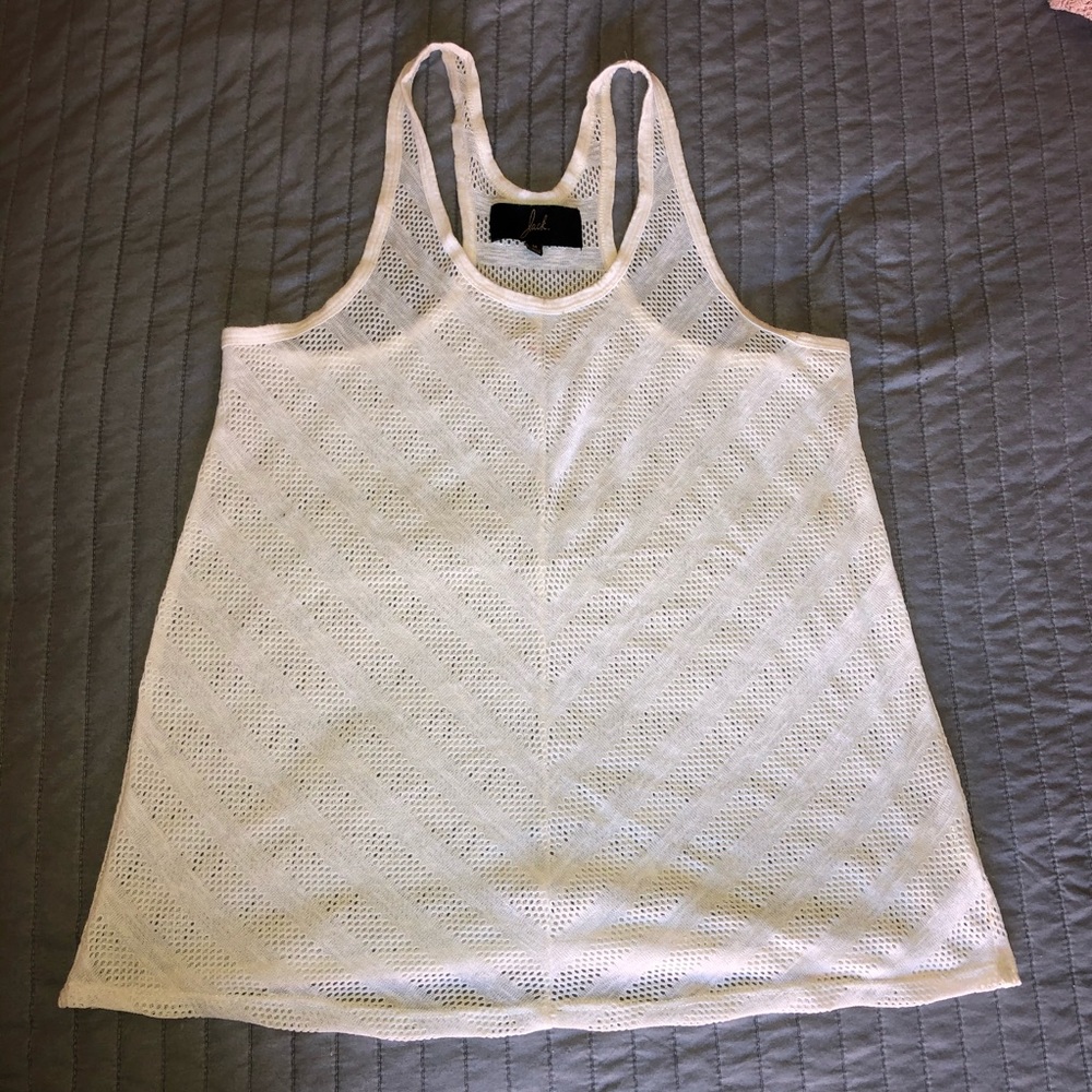 ✨sale✨ White Chevron Mesh Tank Top